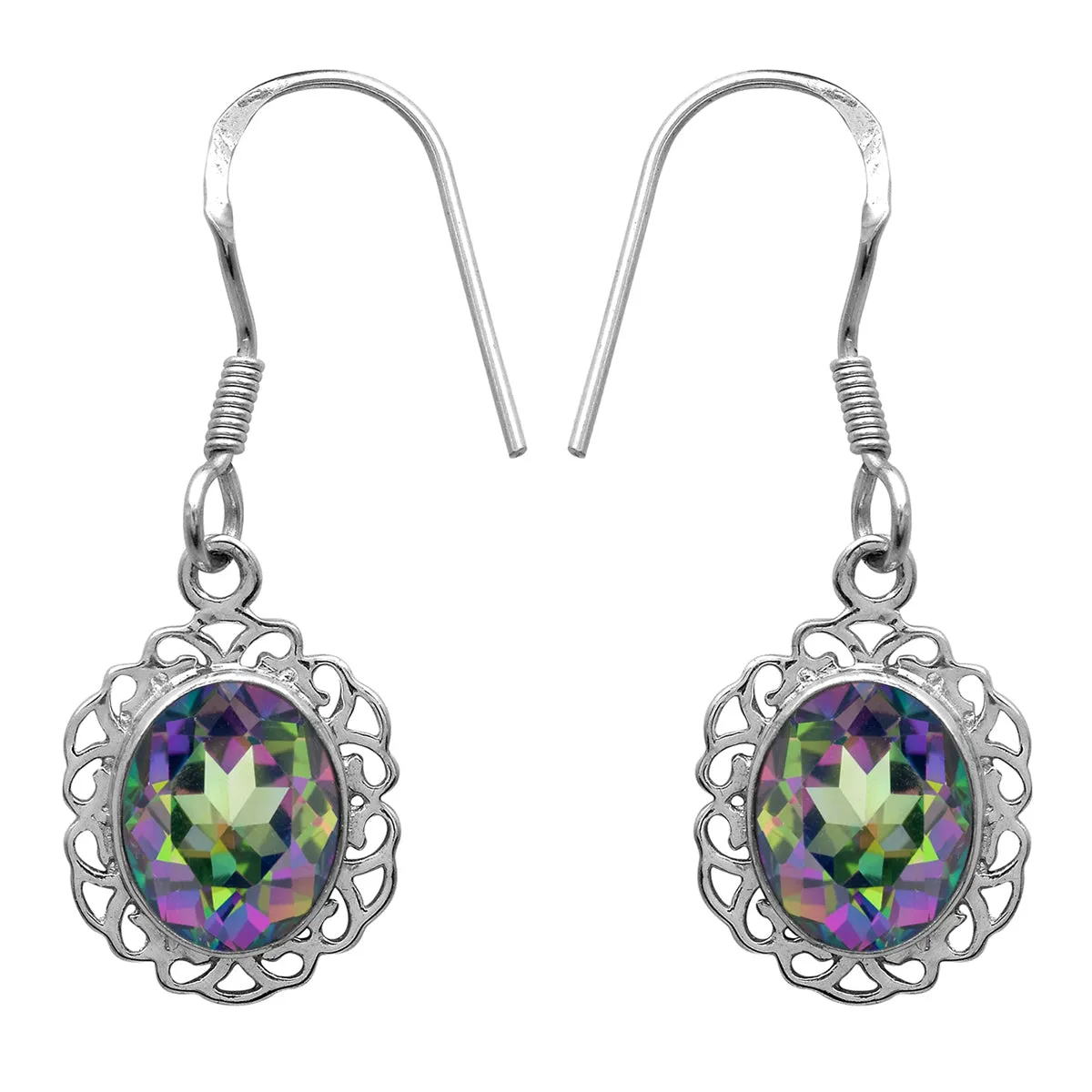 Oval 6X4 MM Multi Choice Gemstone 925 Sterling Silver Earring