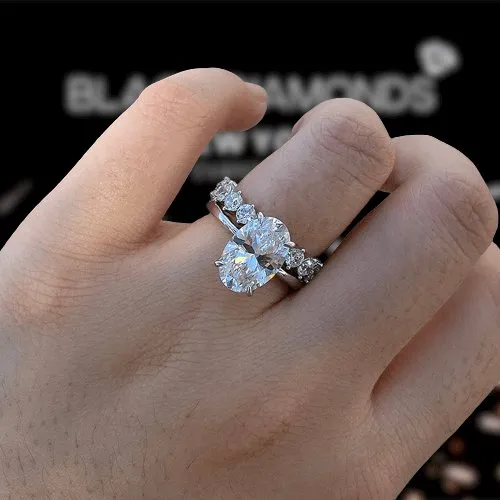 Oval Cut Simulated Diamond Solitaire Wedding Set