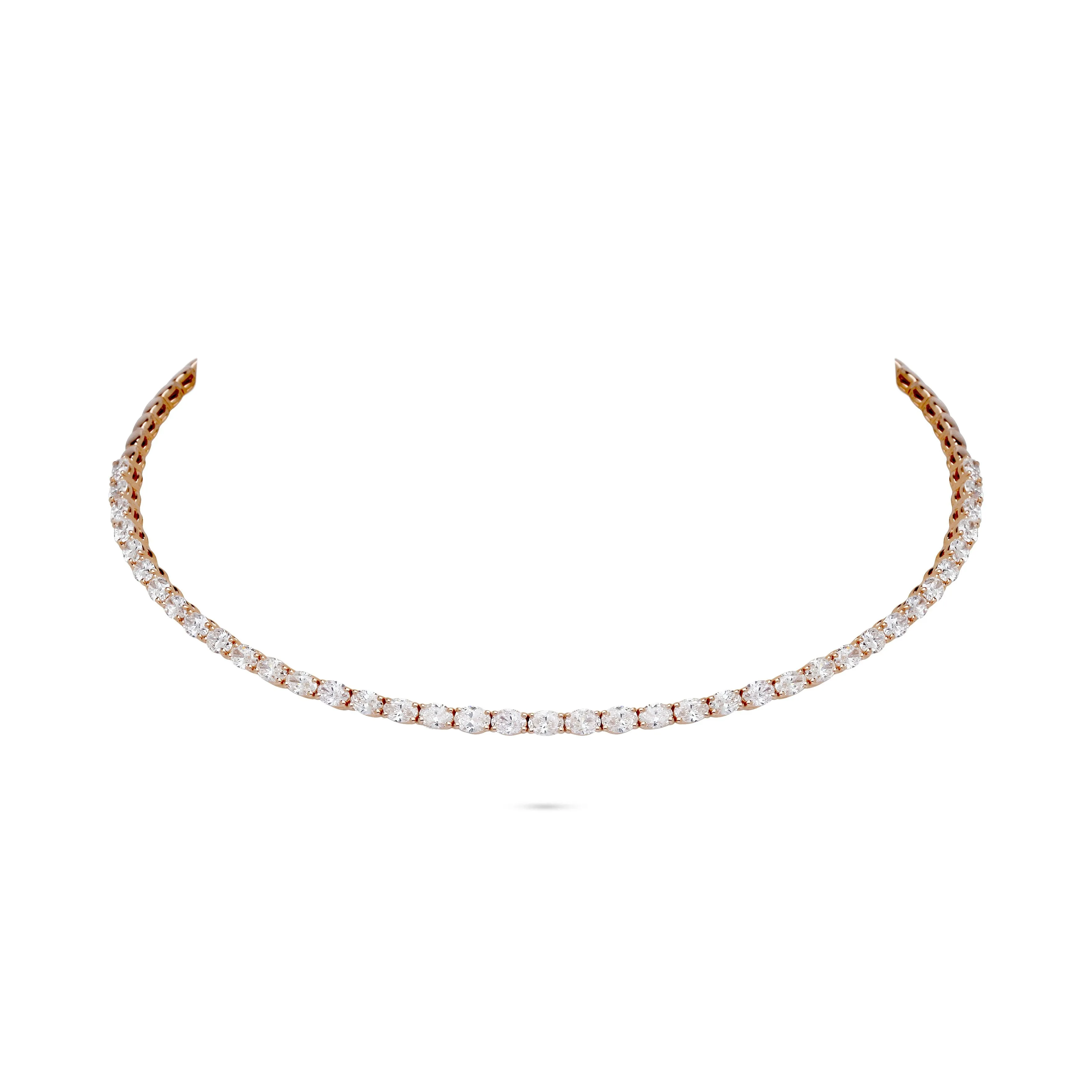 Oval Diamond Linear Choker
