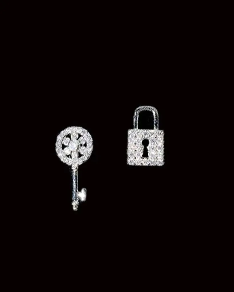Padlock and Key Earrings