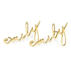 Pair Of Minimalist Script Name Earrings Jewelry