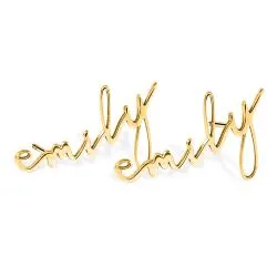 Pair Of Minimalist Script Name Earrings Jewelry
