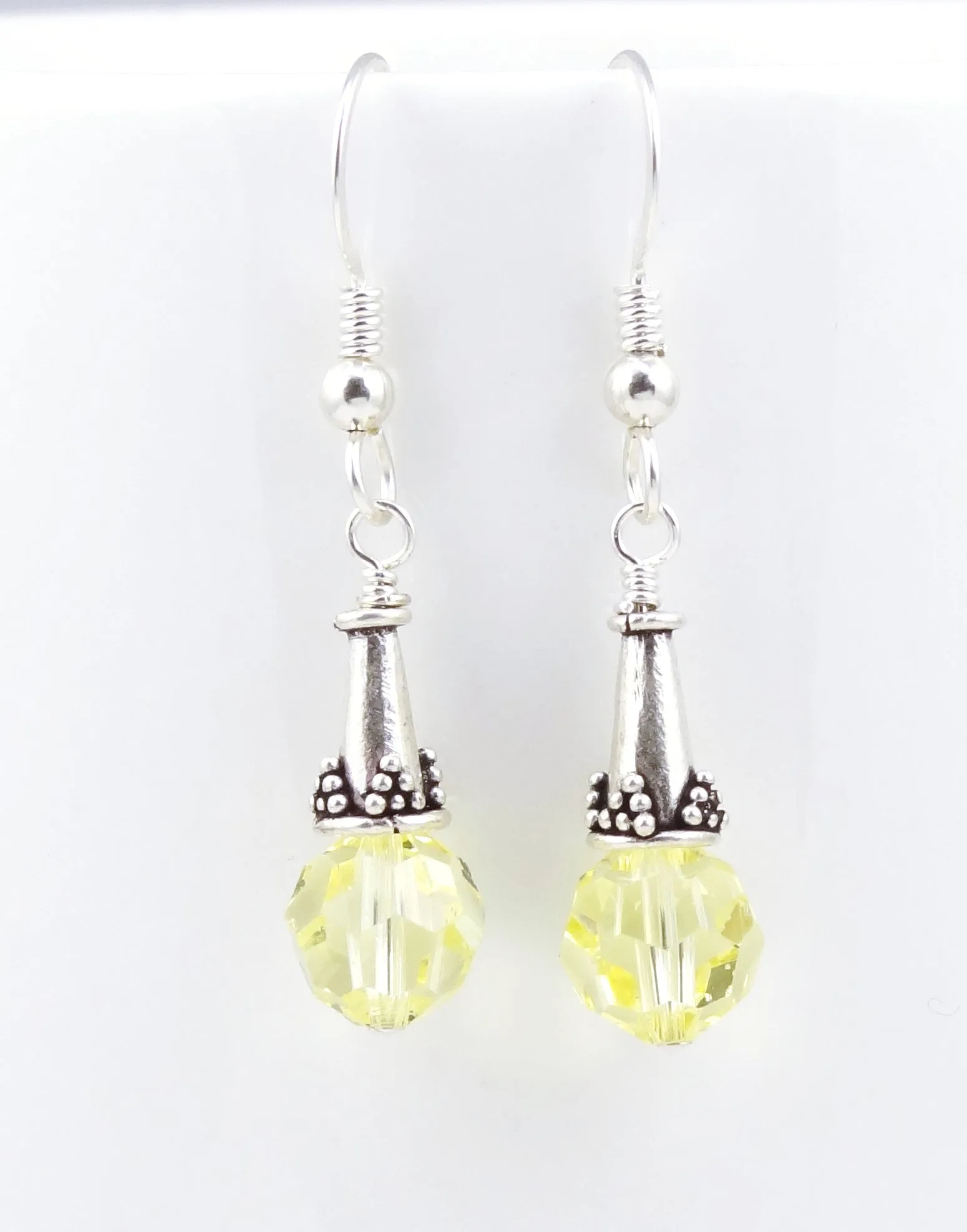 Pale Yellow Crystal Earrings