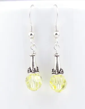 Pale Yellow Crystal Earrings