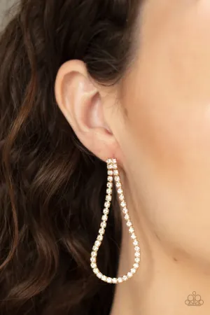 Paparazzi Diamond Drops - Gold Earrings