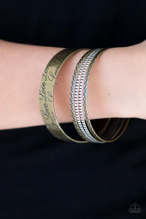 Paparazzi - Literally Loveable - Brass Bracelet