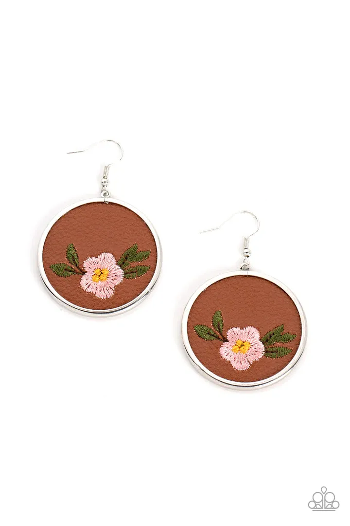 Paparazzi Prairie Patchwork- Pink Earrings