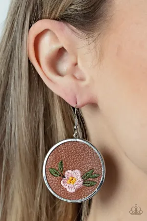 Paparazzi Prairie Patchwork- Pink Earrings