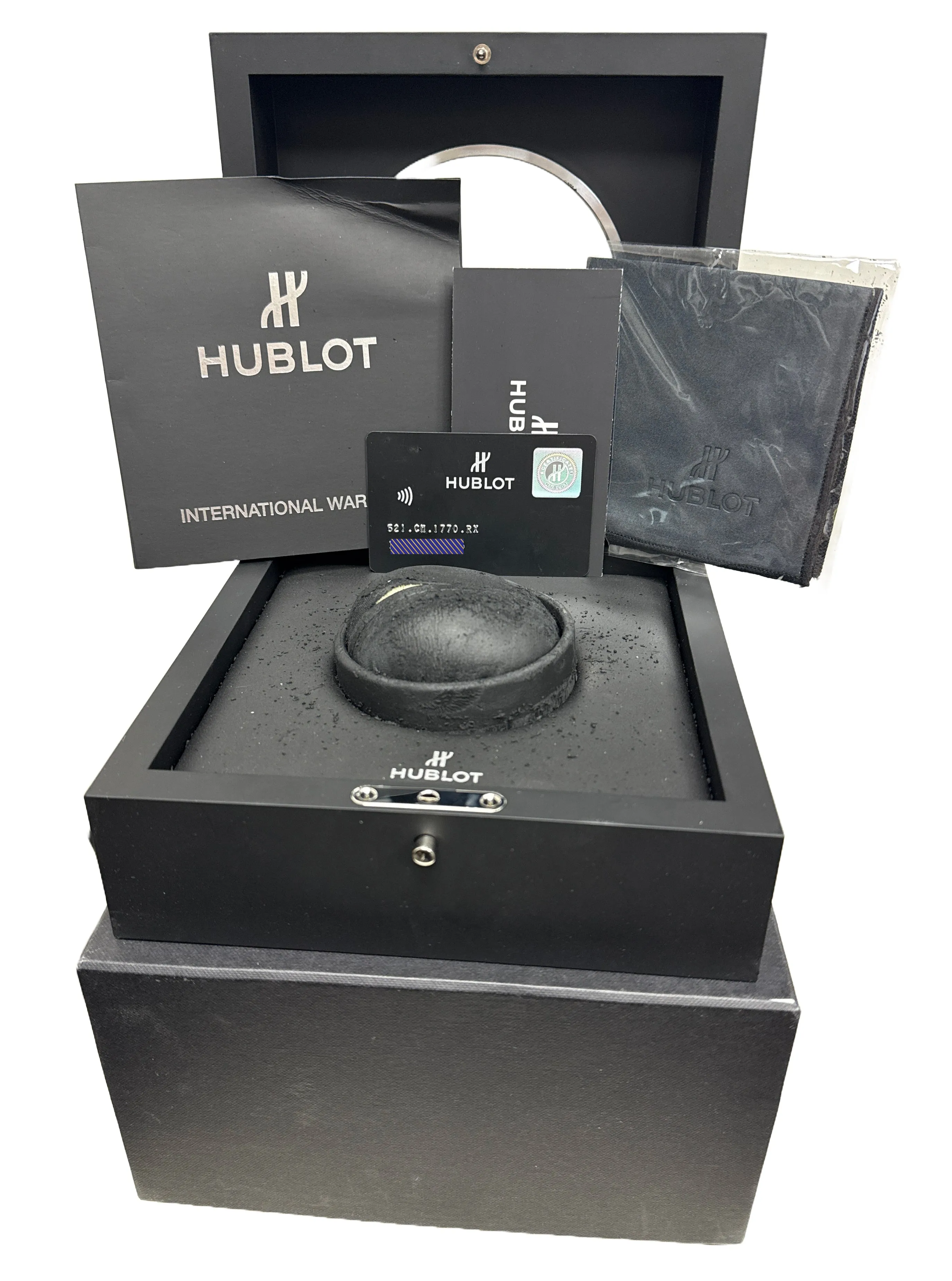 PAPERS Hublot Classic Fusion BLACK CERAMIC Rubber 45mm 521.CM.1770.RX BOX