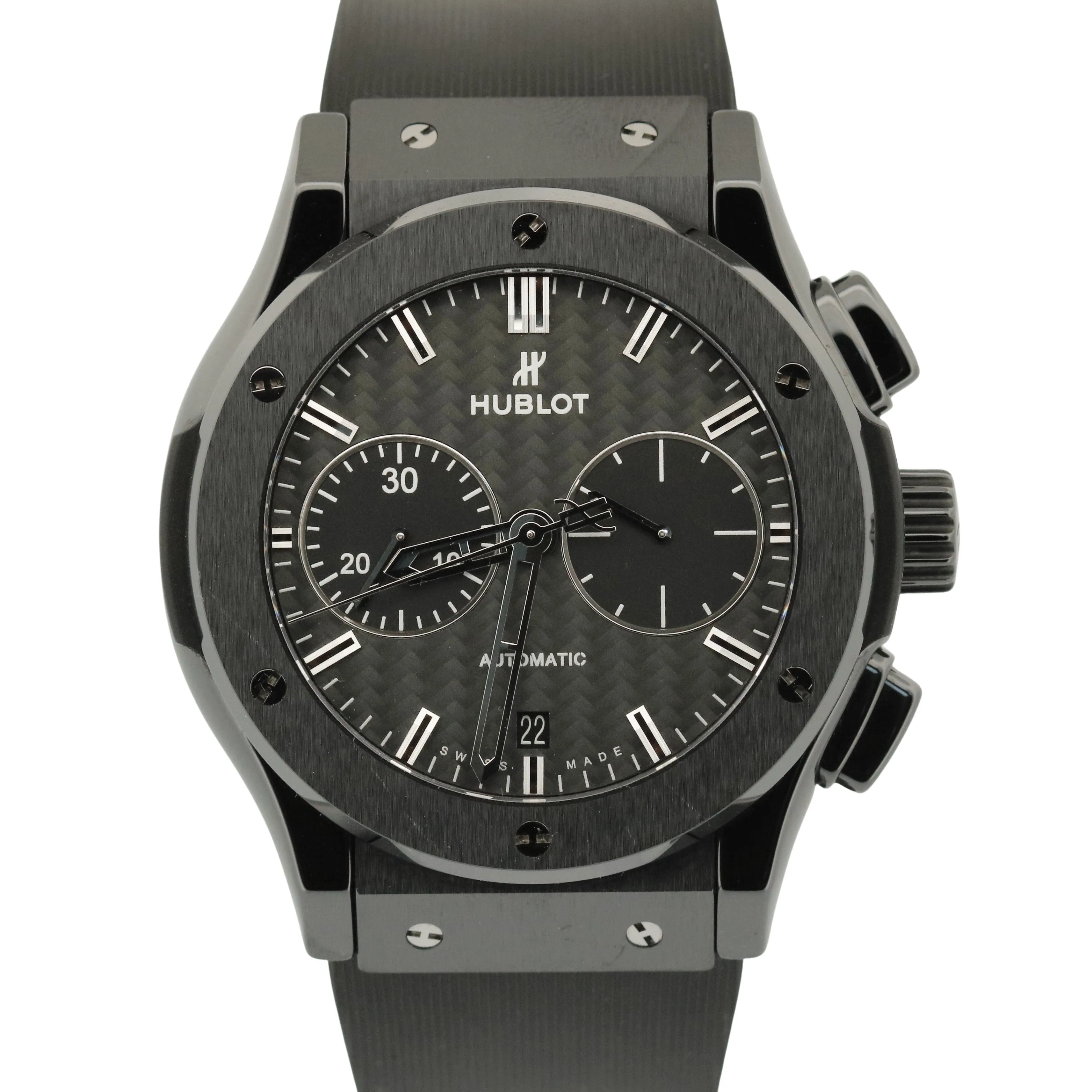 PAPERS Hublot Classic Fusion BLACK CERAMIC Rubber 45mm 521.CM.1770.RX BOX
