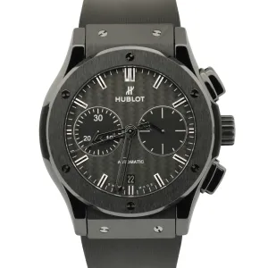 PAPERS Hublot Classic Fusion BLACK CERAMIC Rubber 45mm 521.CM.1770.RX BOX