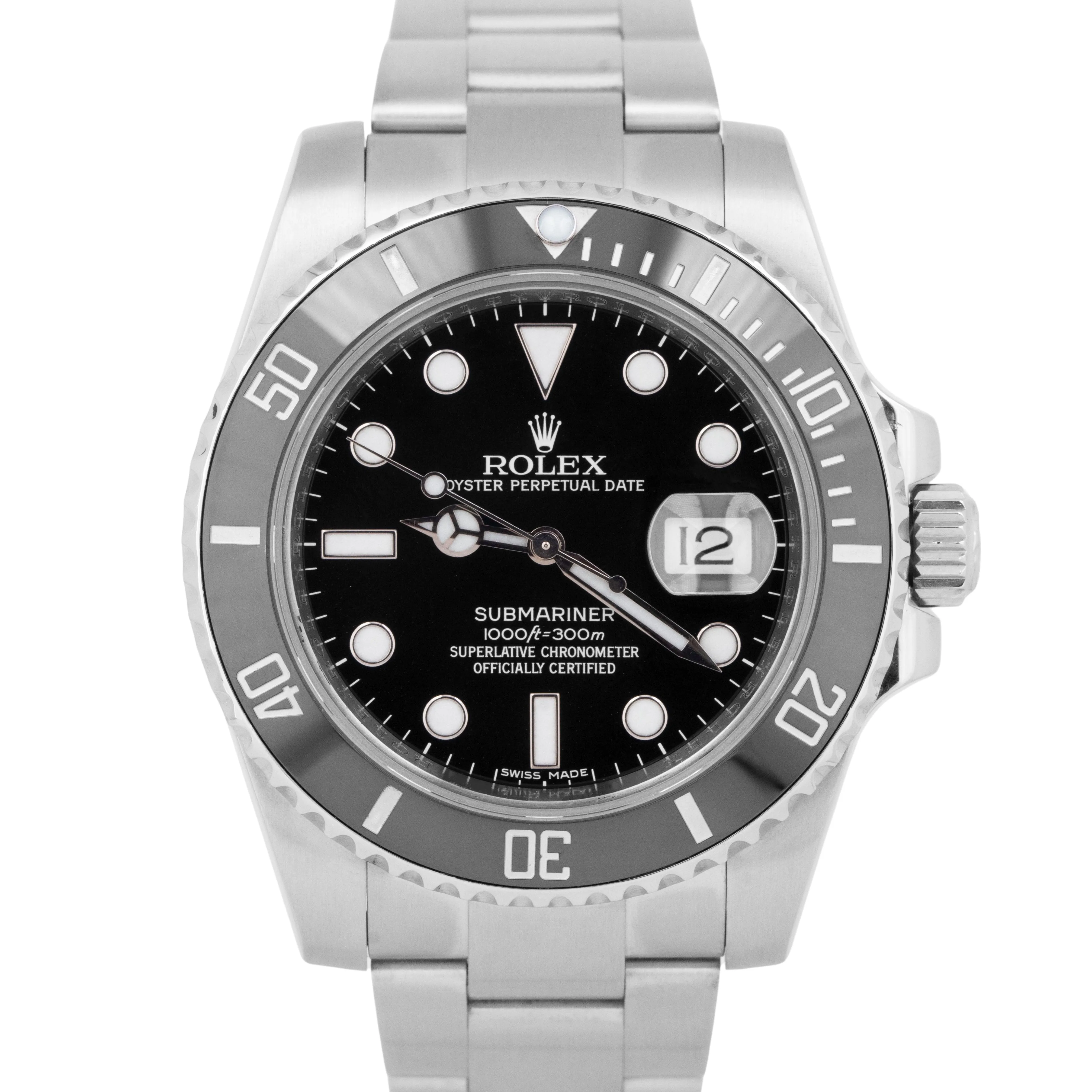 PAPERS Rolex Submariner Date Black Stainless Ceramic 40mm 116610 LN Watch BOX