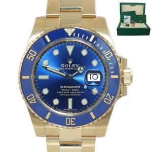 PAPERS Rolex Sunburst Blue Ceramic 116618 18k Yellow Gold Watch Box