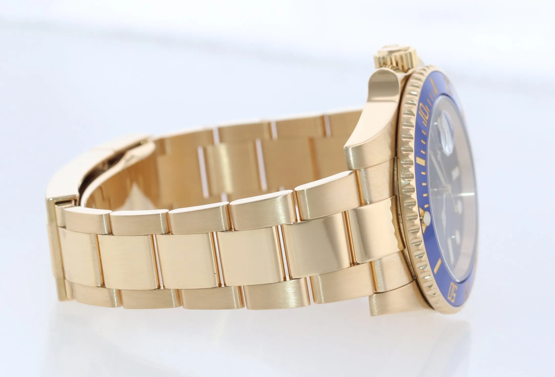 PAPERS Rolex Sunburst Blue Ceramic 116618 18k Yellow Gold Watch Box
