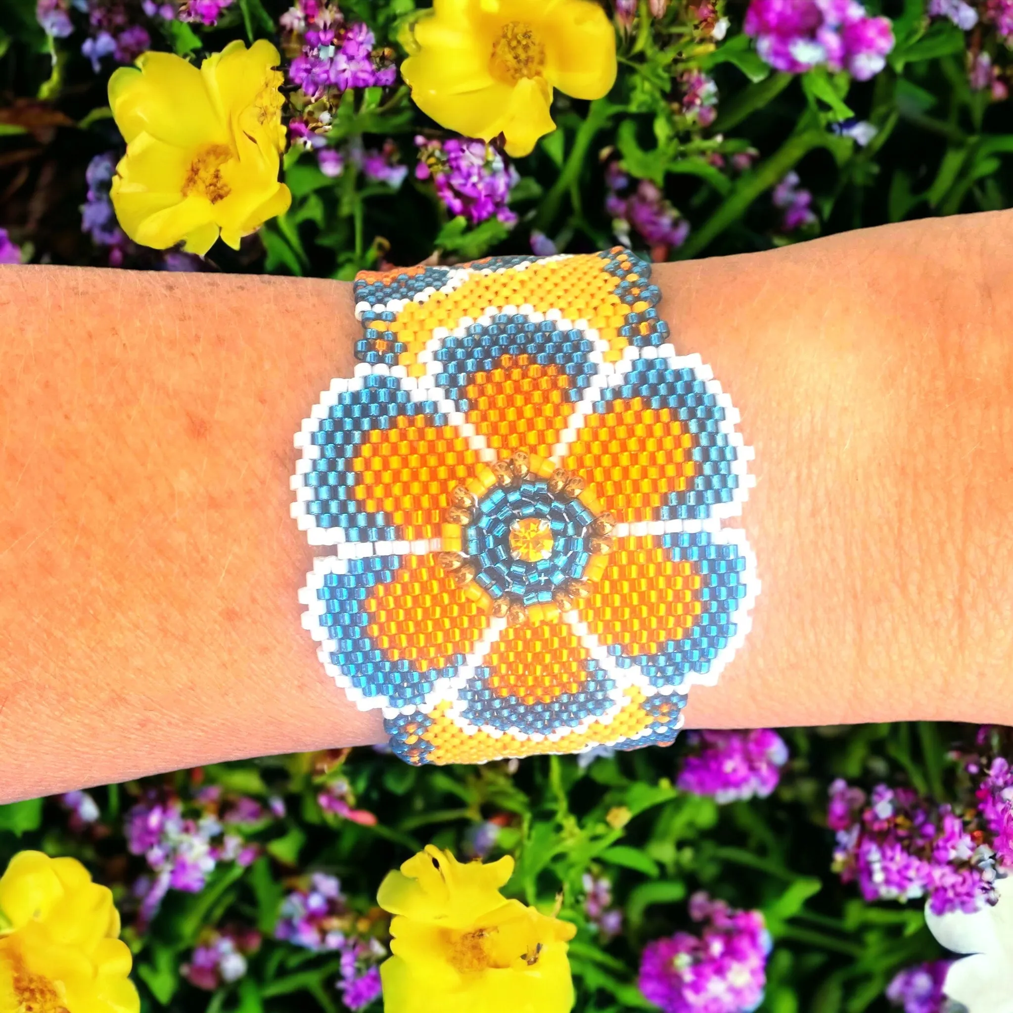 Pattern - Bracelet FLEUR JAUNE