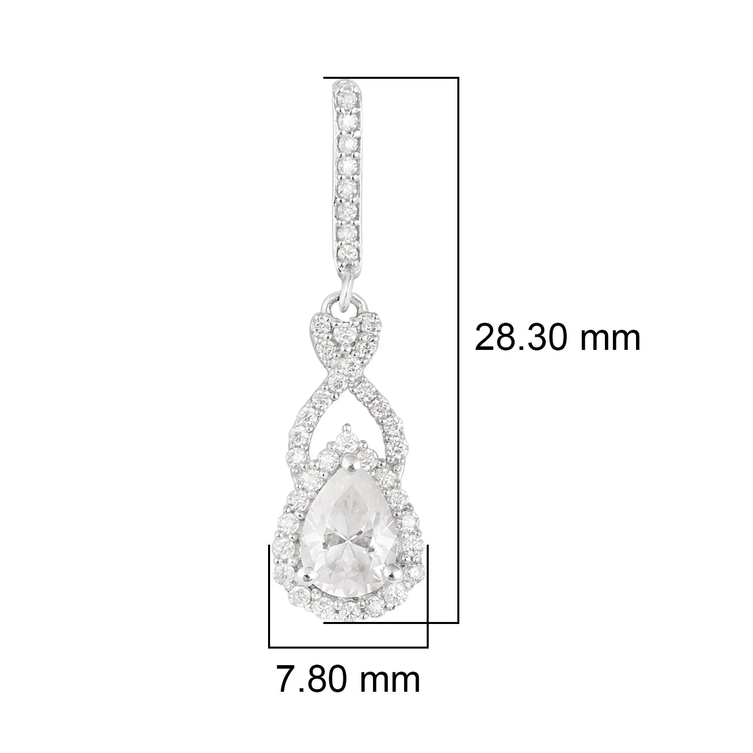 Pear Moissanite 925 Sterling Silver Solitaire Teardrop Women Dangle Earrings