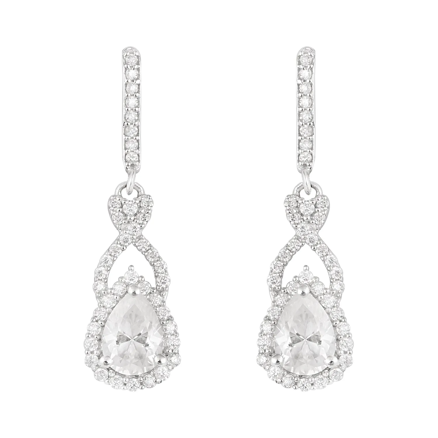 Pear Moissanite 925 Sterling Silver Solitaire Teardrop Women Dangle Earrings
