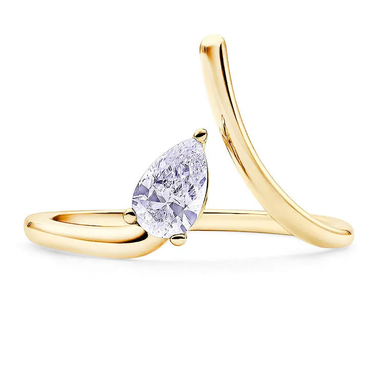 Pear Shape Solitaire Wrap Ring