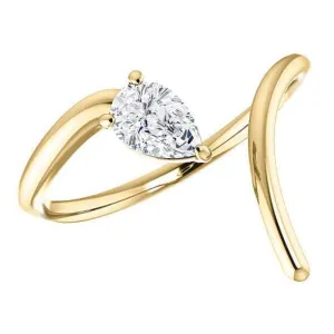 Pear Shape Solitaire Wrap Ring