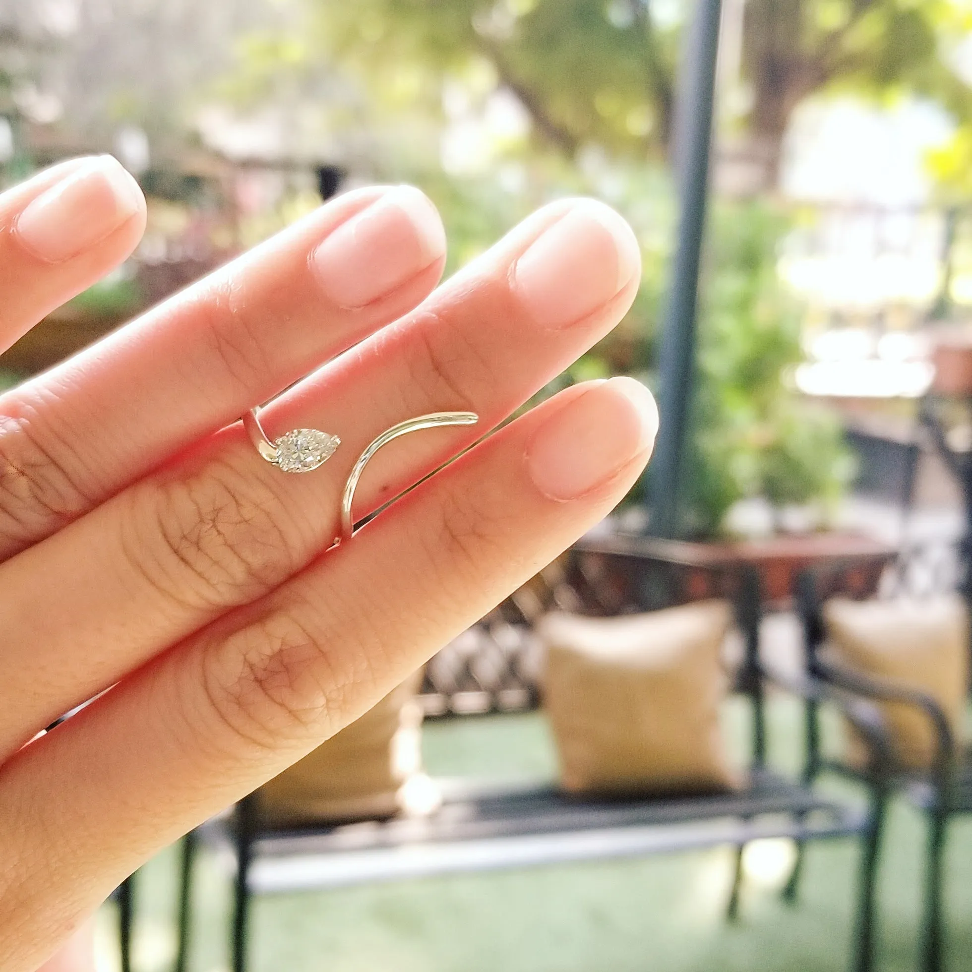 Pear Shape Solitaire Wrap Ring