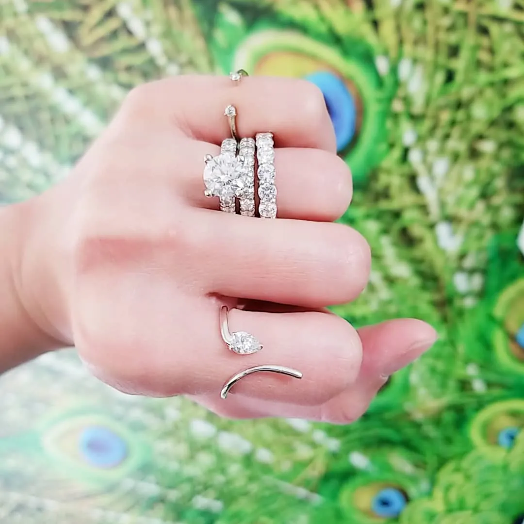 Pear Shape Solitaire Wrap Ring