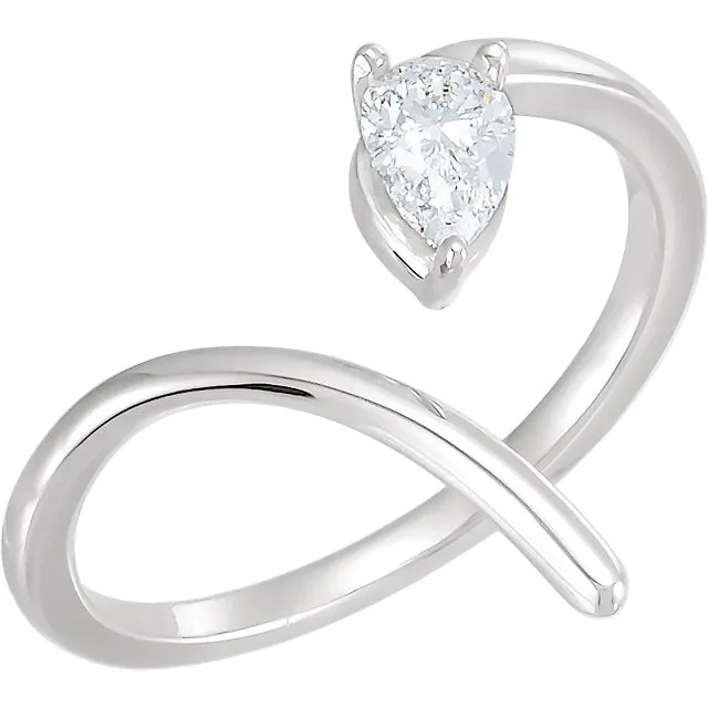 Pear Shape Solitaire Wrap Ring