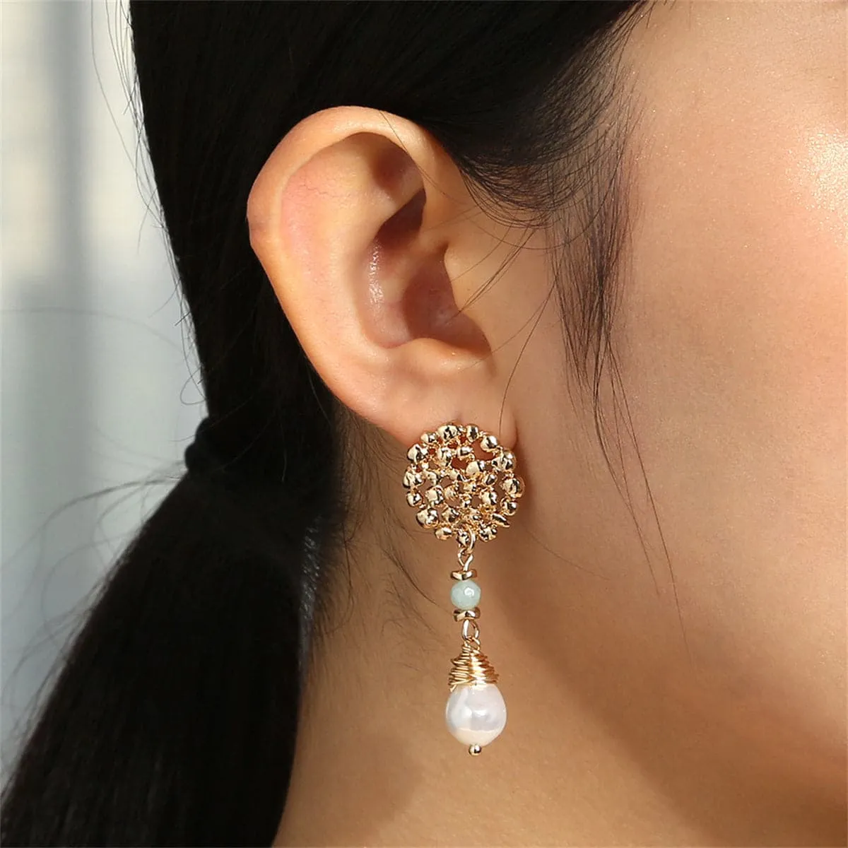 Pearl & 18K Gold-Plated Botany Drop Earrings
