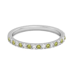 Peridot Half Eternity Band 925 Sterling Silver Stackable Ring