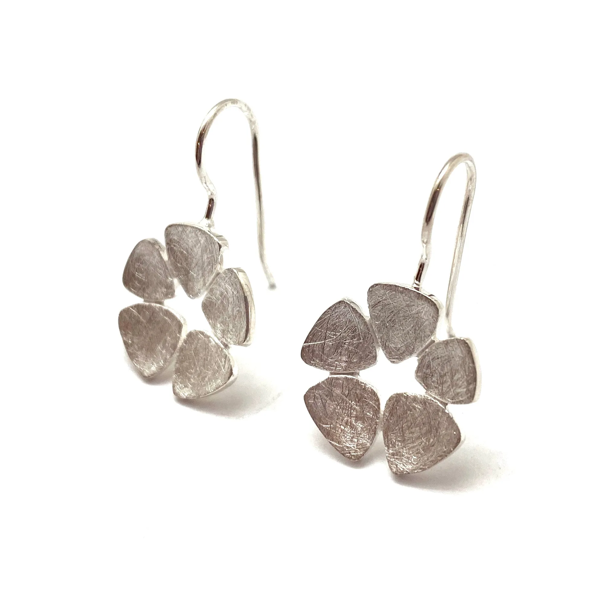 Petal Dangle Earrings - Silver