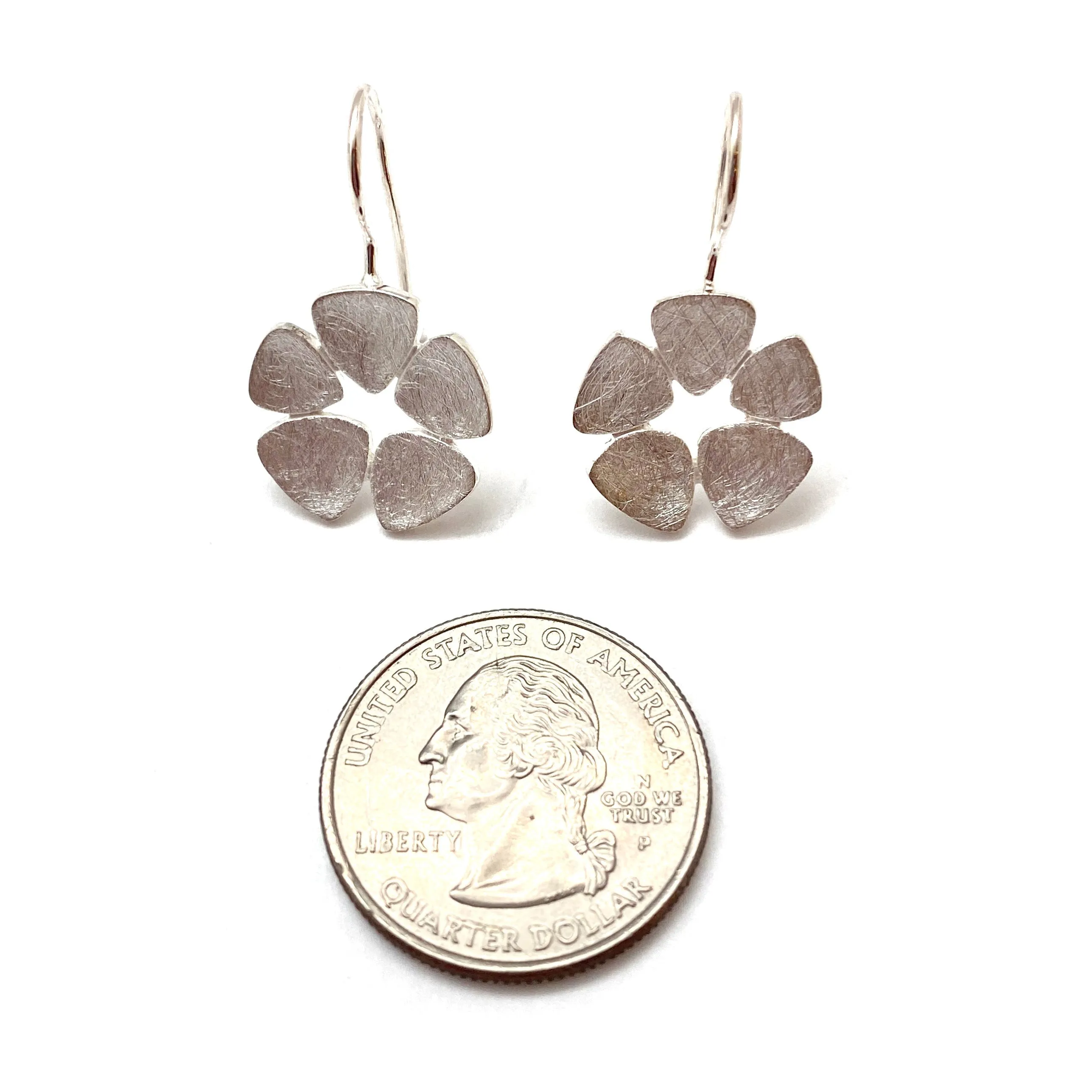 Petal Dangle Earrings - Silver