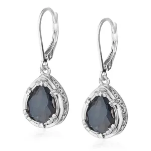 Petite Teardrop Hematite Doublet Earrings: Sleek & Sophisticated Elegance