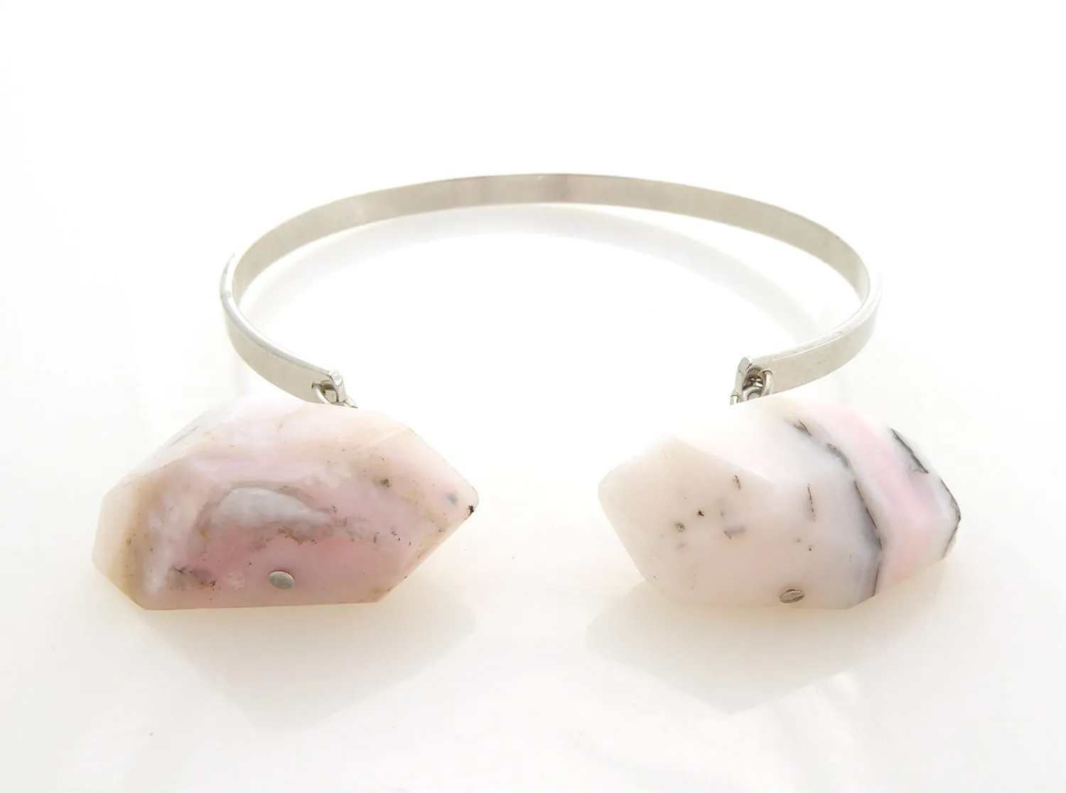 Pink opal cuff bracelet