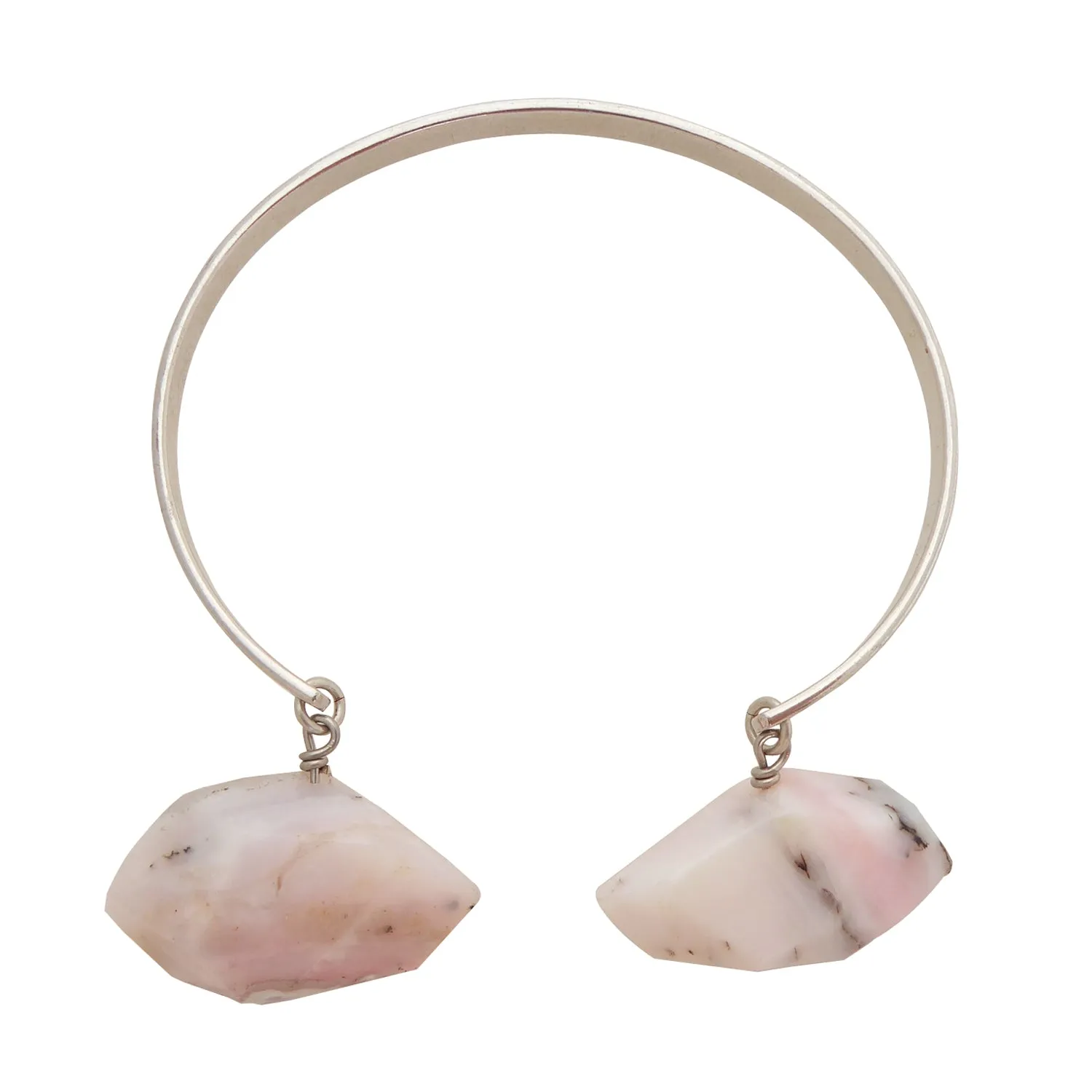 Pink opal cuff bracelet
