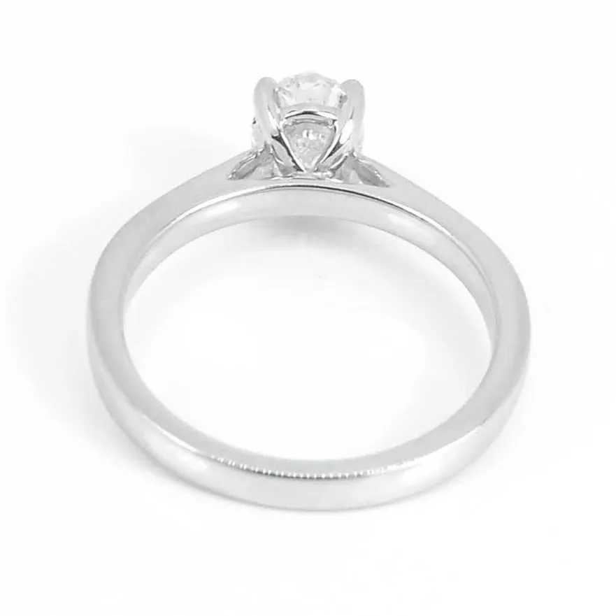 Platinum & 1.00ct Oval Cut Diamond Solitaire Engagement Ring