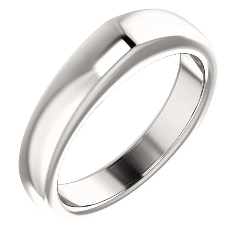 Platinum Band for Square Shank Solitaire Mounting, Size 7