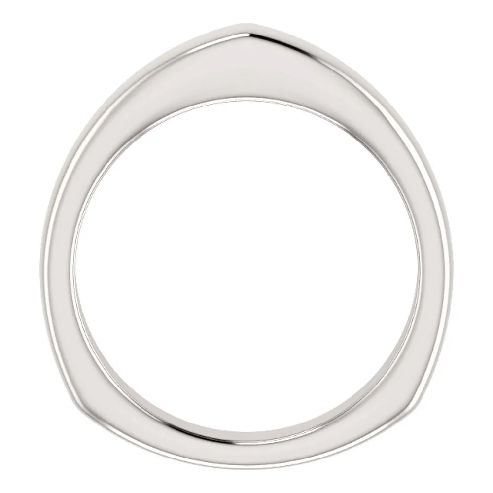 Platinum Band for Square Shank Solitaire Mounting, Size 7
