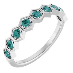Platinum Lab-Grown Alexandrite Stackable Ring