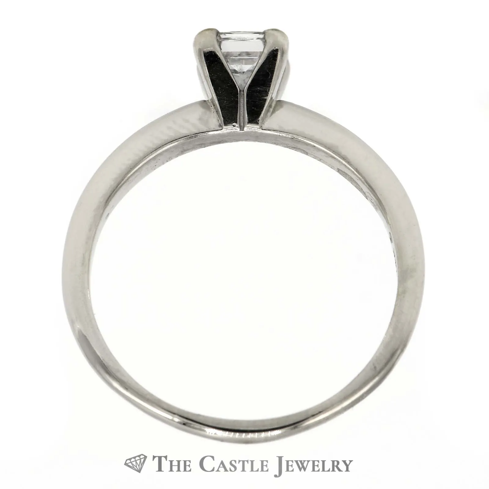 Princess Cut Diamond Solitaire .55ct Engagement Ring in 14K White Gold