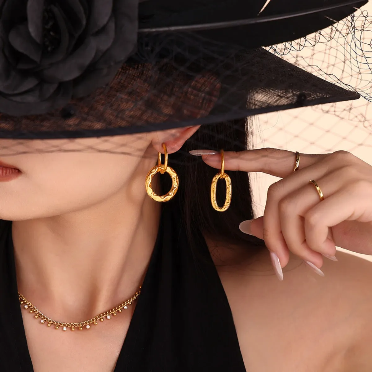 Radiant Gold Annulus Earrings