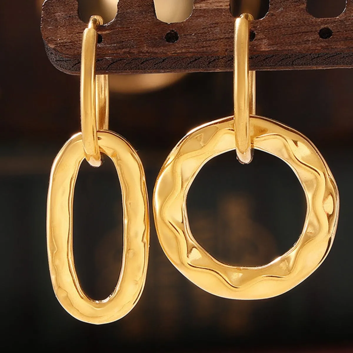Radiant Gold Annulus Earrings