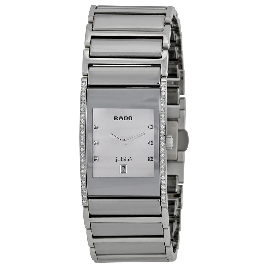 Rado Integral Silver Dial Diamond Platium-tone Ceramic Ladies Watch R20732712
