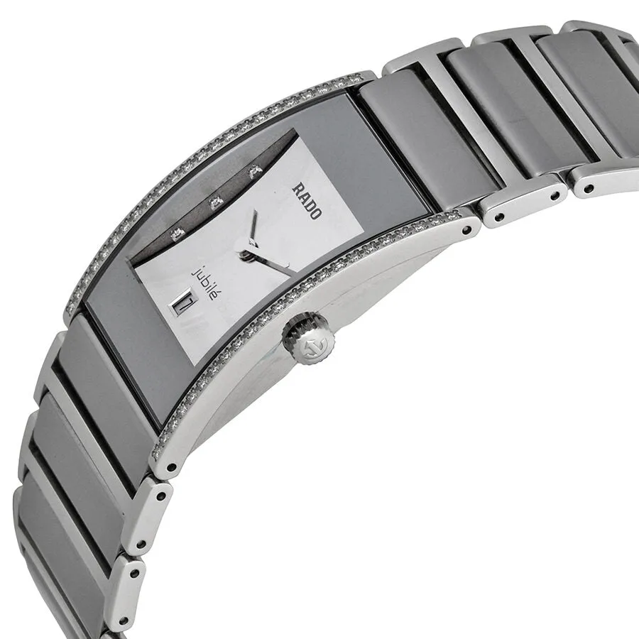 Rado Integral Silver Dial Diamond Platium-tone Ceramic Ladies Watch R20732712