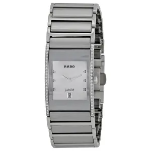 Rado Integral Silver Dial Diamond Platium-tone Ceramic Ladies Watch R20732712