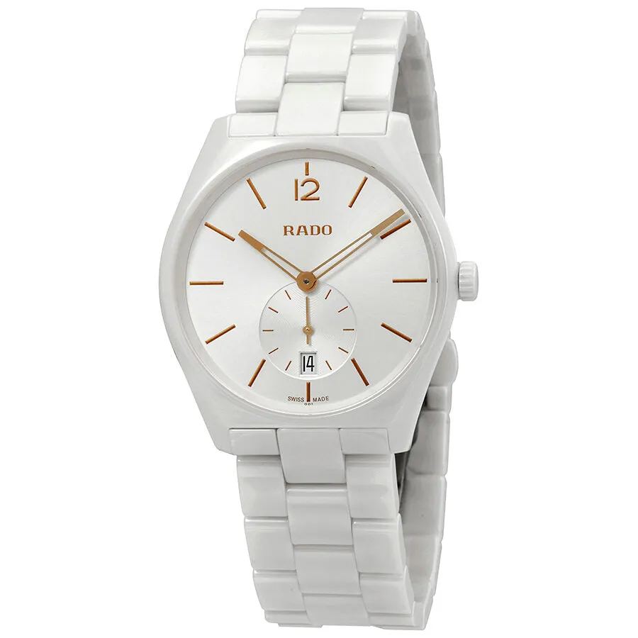 Rado True Specchio Silver Dial White Ceramic 37 mm Watch R27082012