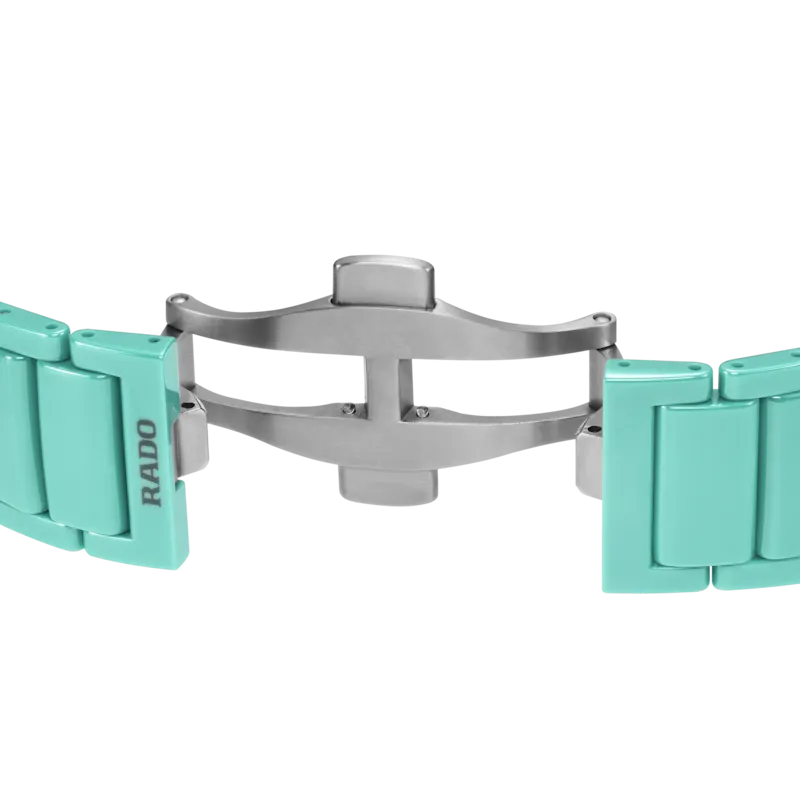 Rado True Square Automatic Open Heart Turquoise Ceramic with Diamonds