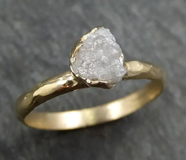 raw diamond engagement ring rough uncut diamond solitaire recycled 14k yellow gold conflict free diamond wedding promise byangeline 0413 Alternative Engagement