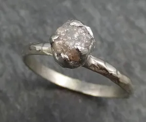 raw rough uncut diamond engagement ring rough diamond solitaire 14k white gold conflict free diamond wedding promise byangeline 0402 Alternative Engagement