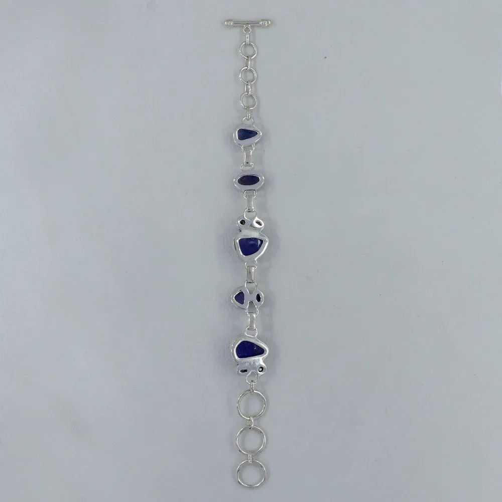Raw Tanzanite Sterling Silver Bracelets