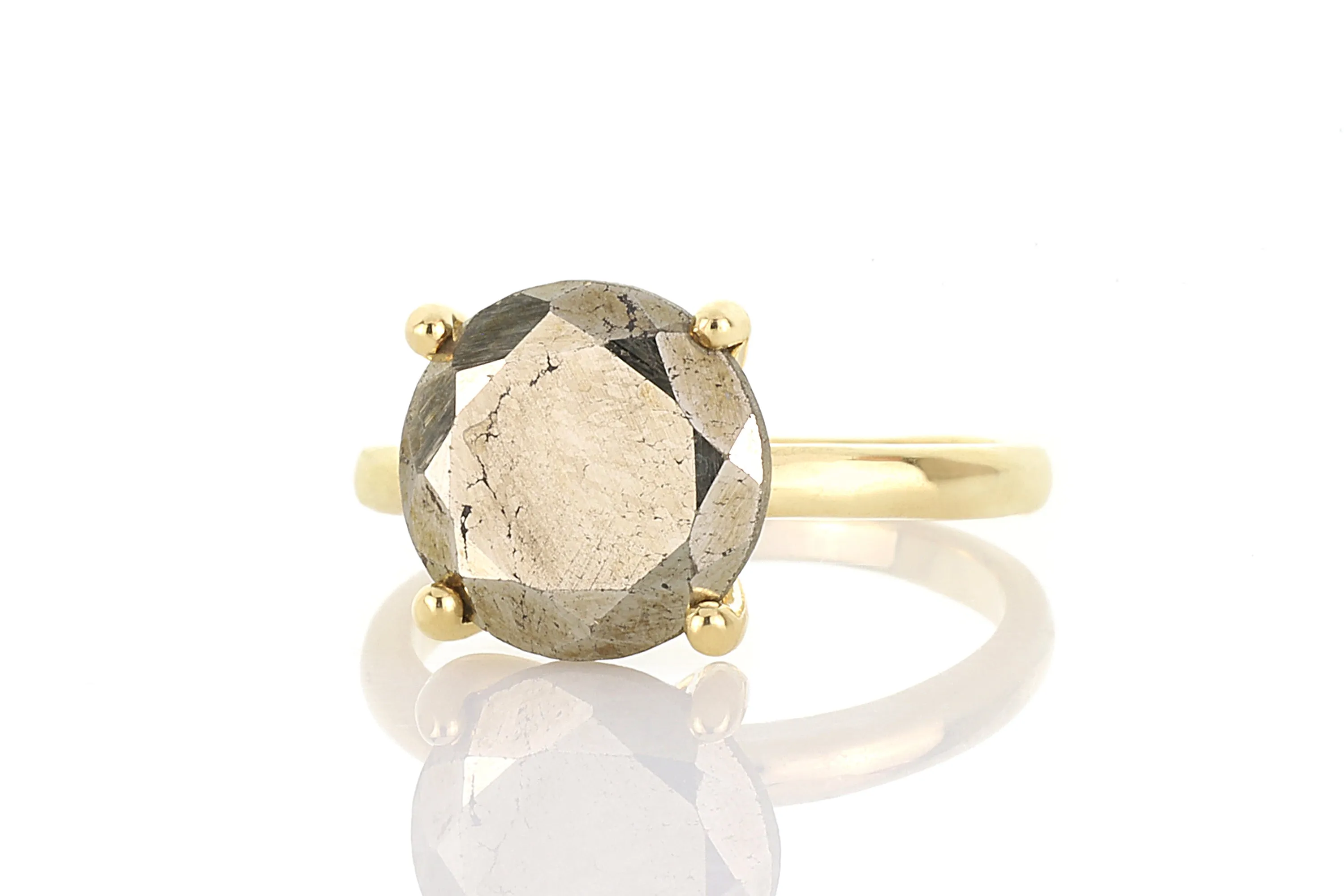 Raw Wild Pyrite Solitaire Gemstone Ring