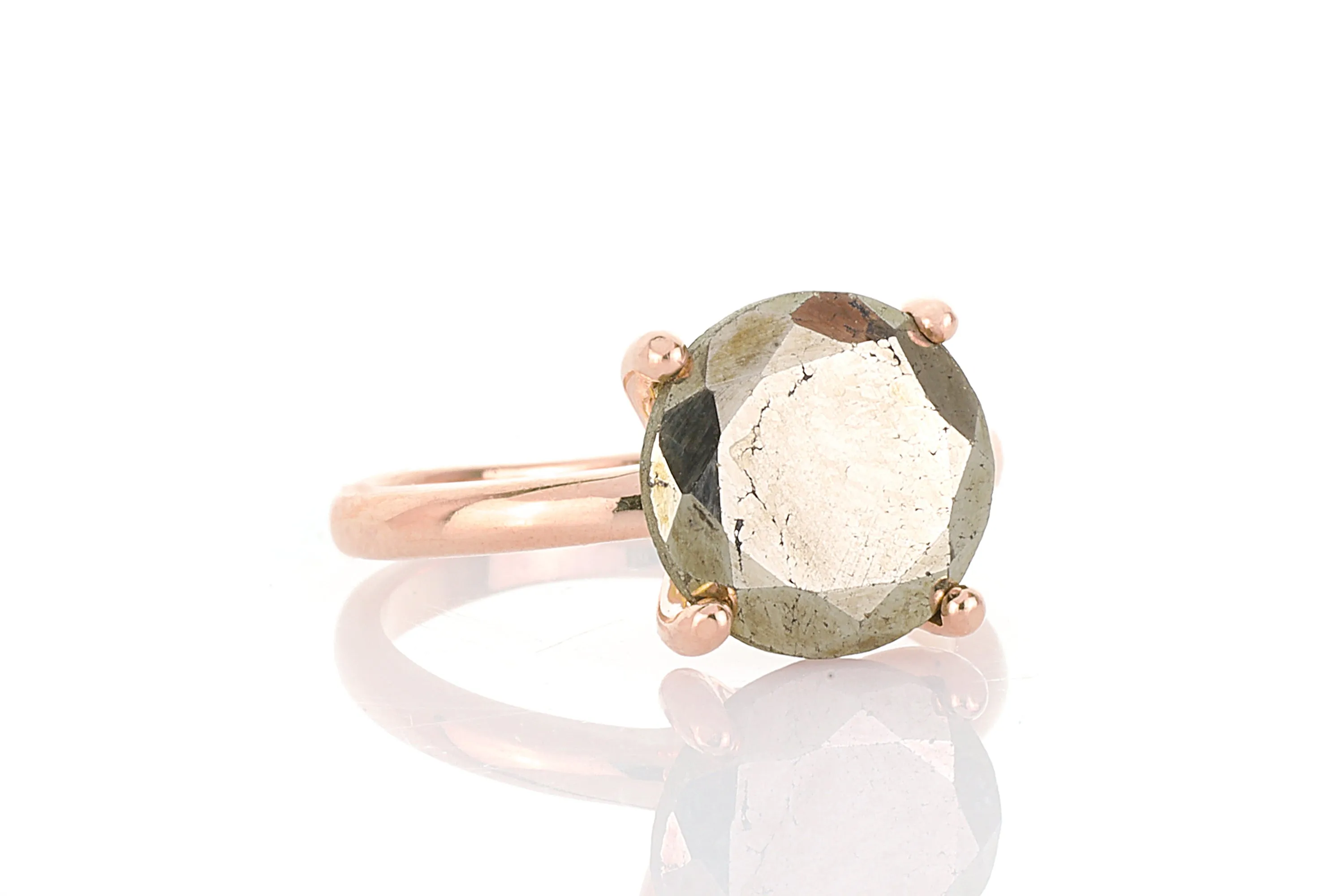 Raw Wild Pyrite Solitaire Gemstone Ring
